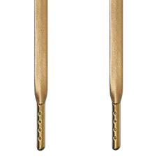 Flache, goldene Lederschnürsenkel